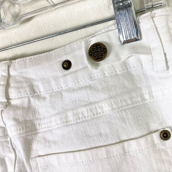 Soft Surroundings White Denim Wide Flare Leg Jeans Size M - Picture 4 of 6